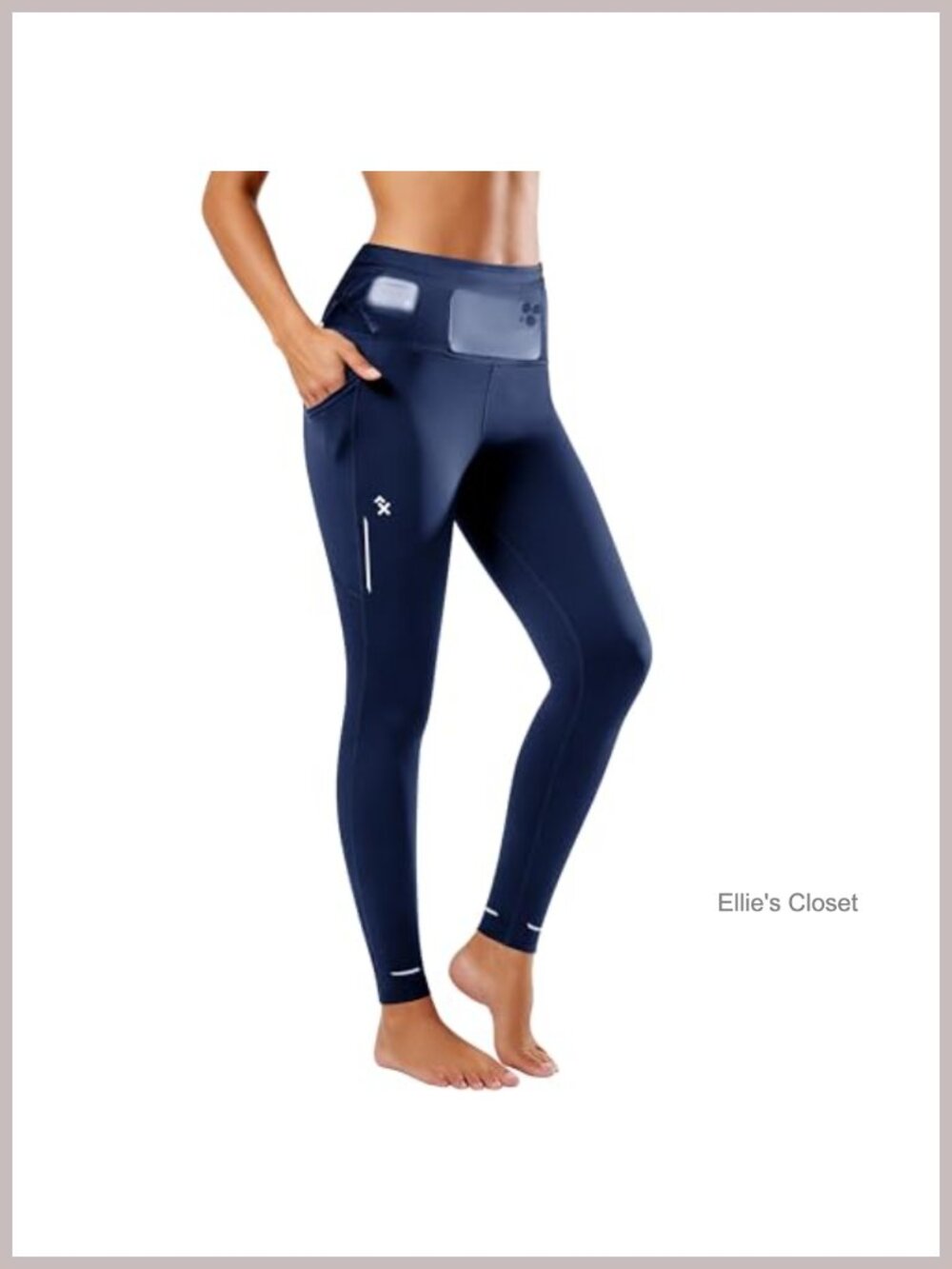 Women's High Waisted Compression Leggings with 6 Pockets & Reflective Strips